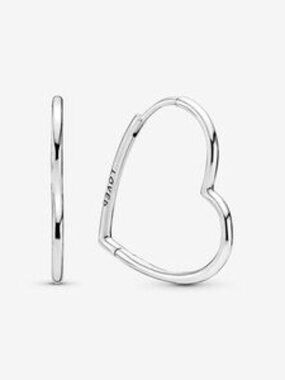 Pandora Silver Heart Hoop Earrings